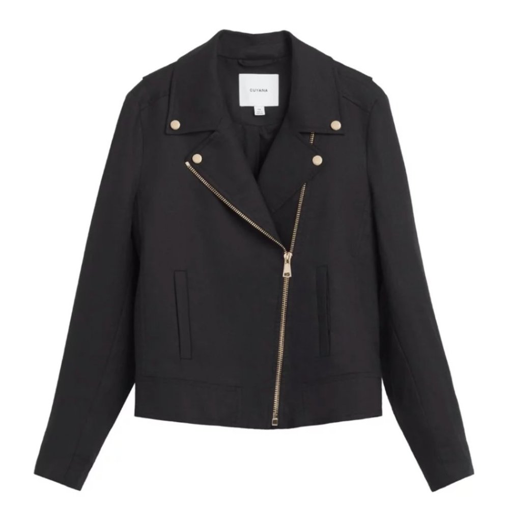 Linen Moto Jacket